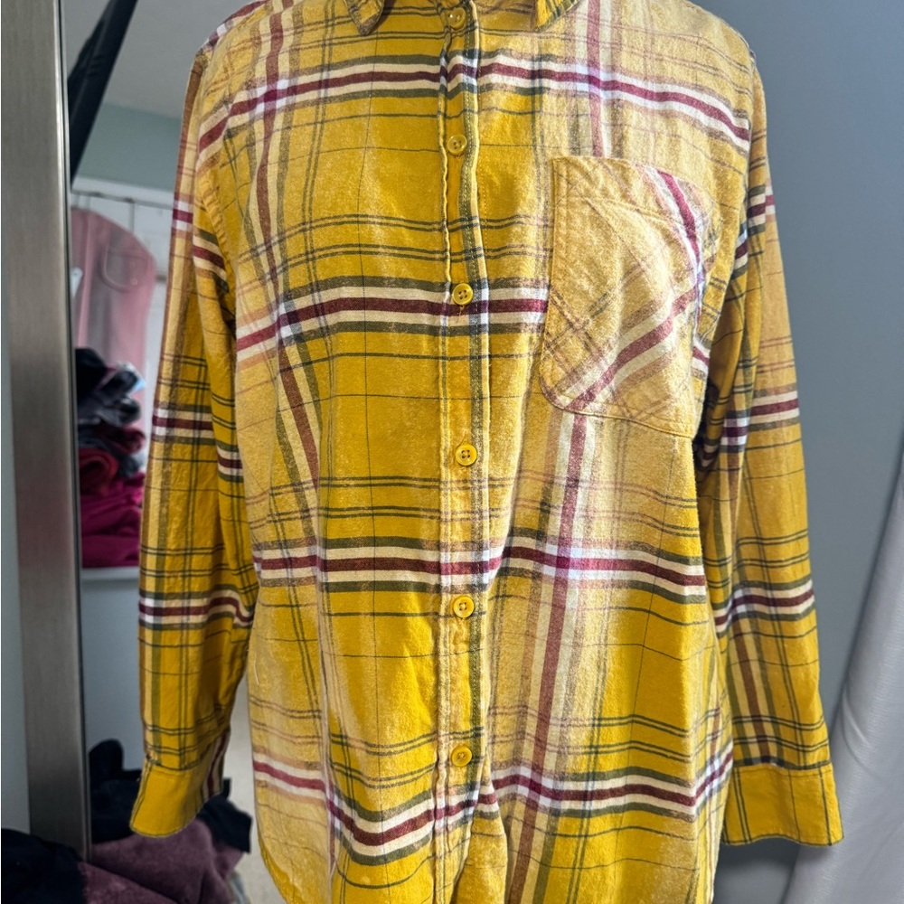 Yellow distressed flannel women's Freddy Mercury - Picture 2 of 6